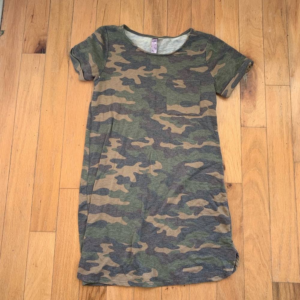 camouflage print dress